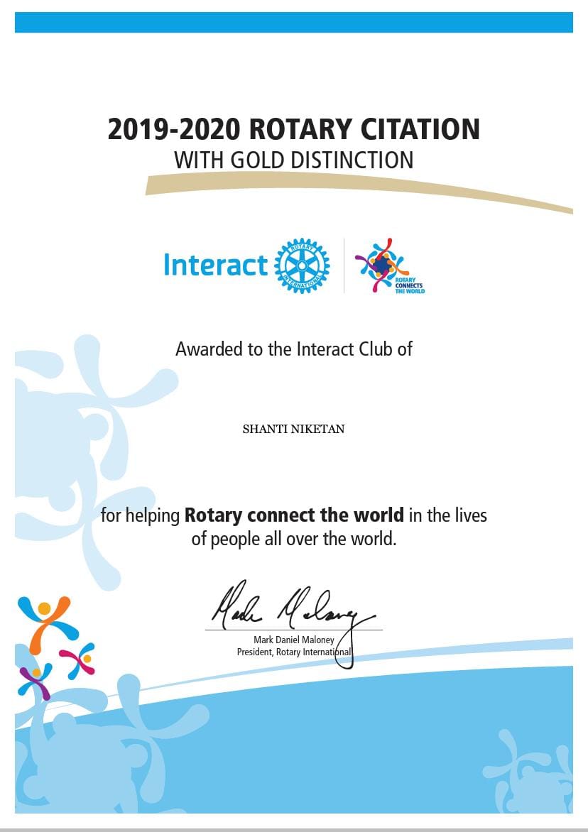 Rotary Citation with Gold Distinction